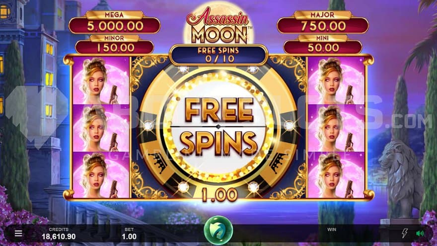 A huge 3x3 symbol on the middle reels in the Free Spins.
