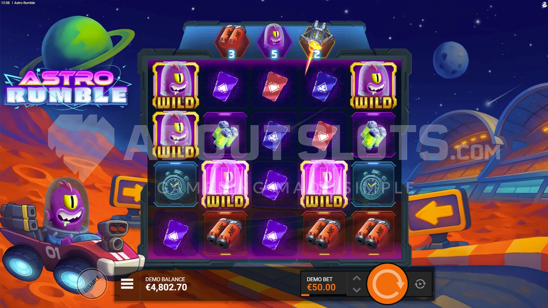 Cosmic Boost feature triggered in the base game adding features from all 3 Pots.