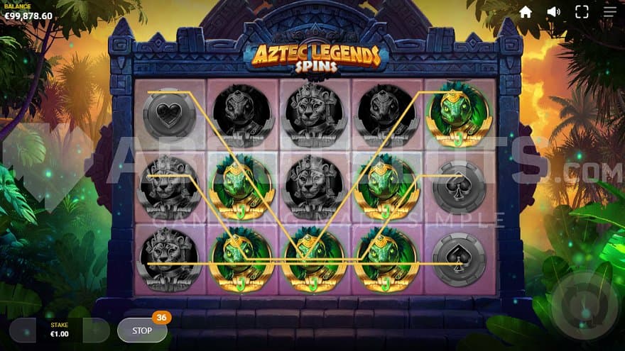 Several wins with dragon symbols on reels 2, 3, 4, and 5.