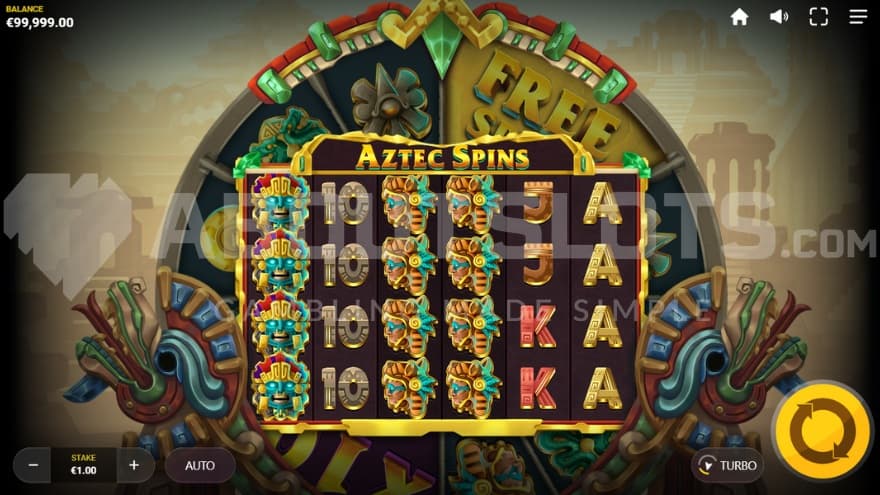 A casino slot with an Aztec theme.