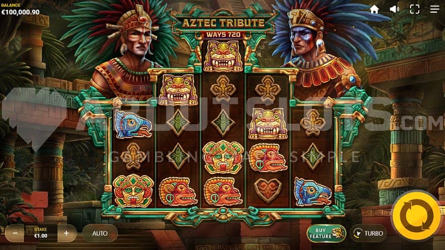 A casino slot with an Aztec theme.