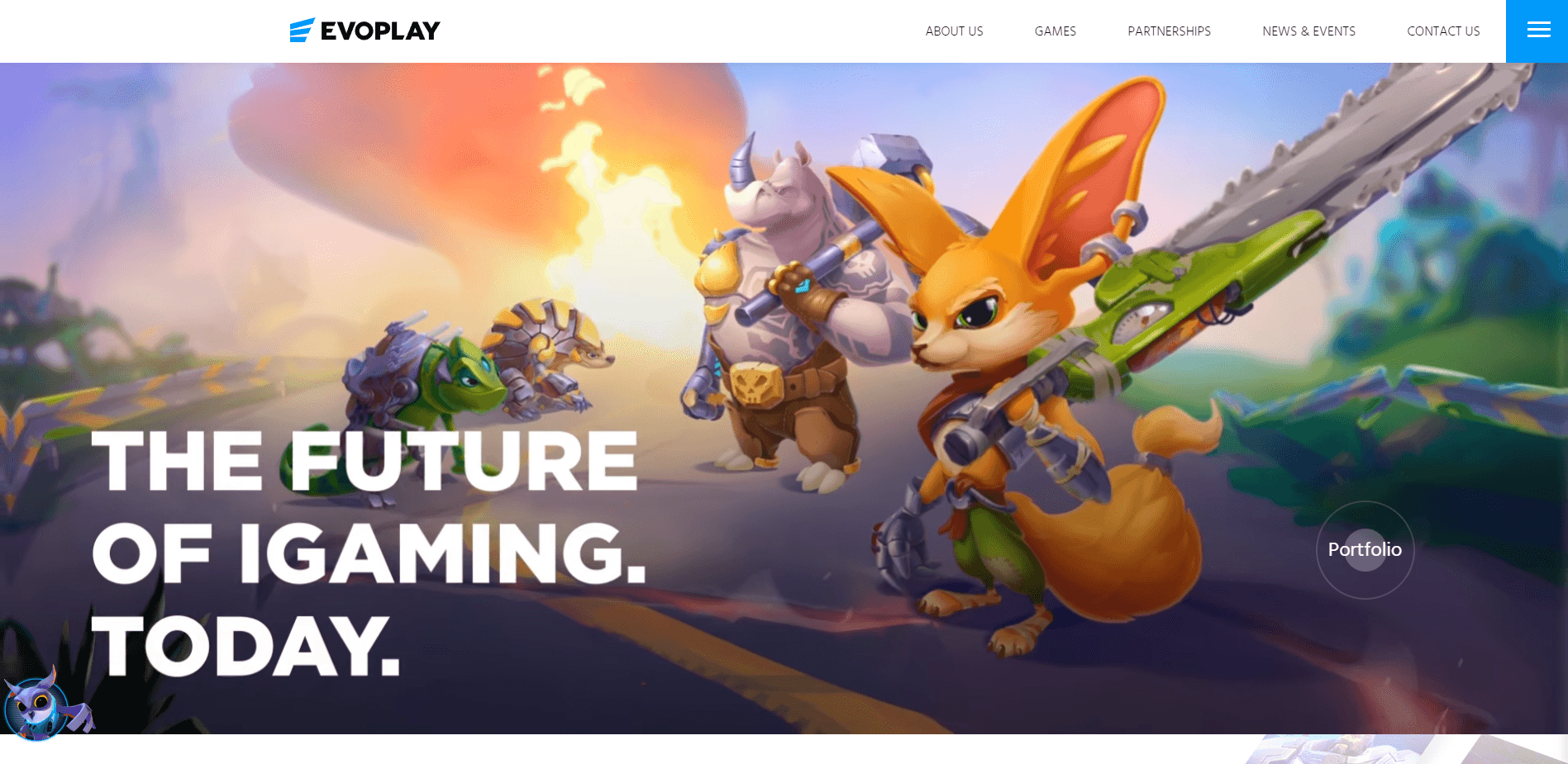 A screenshot from Evoplay's homepage