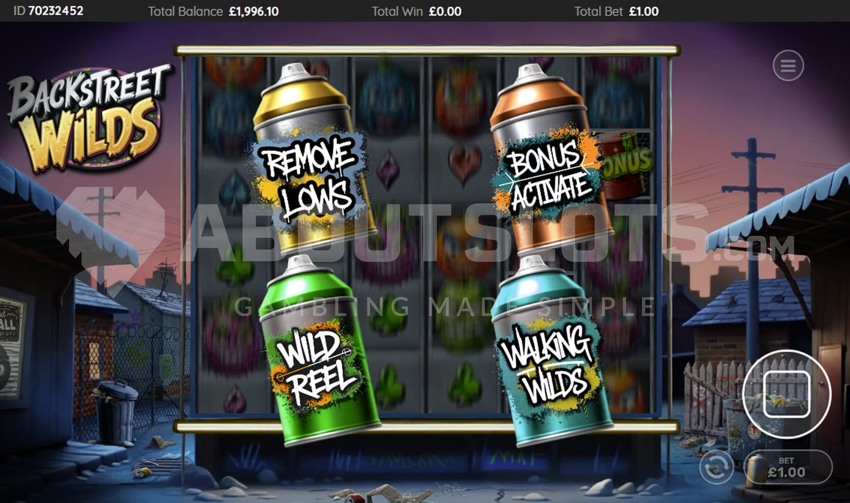 Feature Respin triggered during a base game spin.