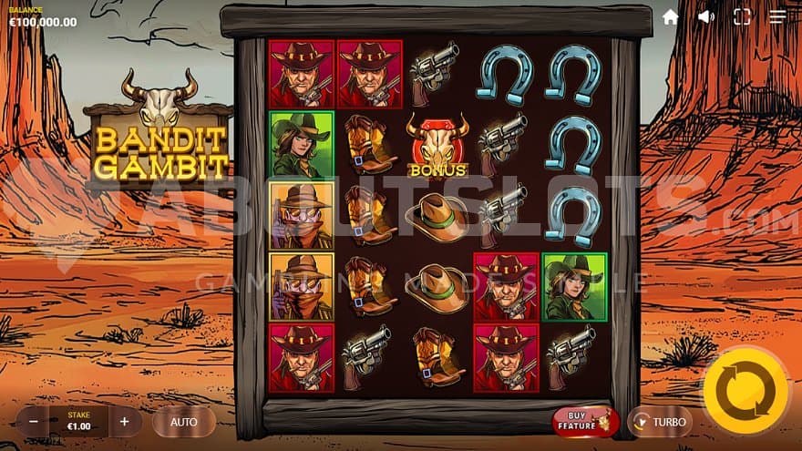 A casino slot with a Western theme.