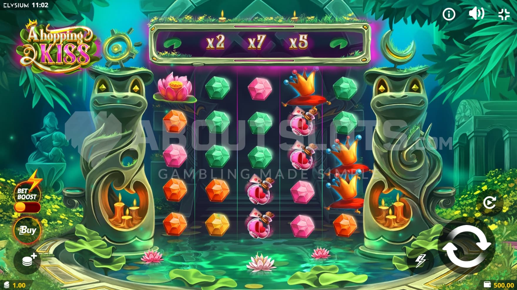 Frogs on either side of the grid