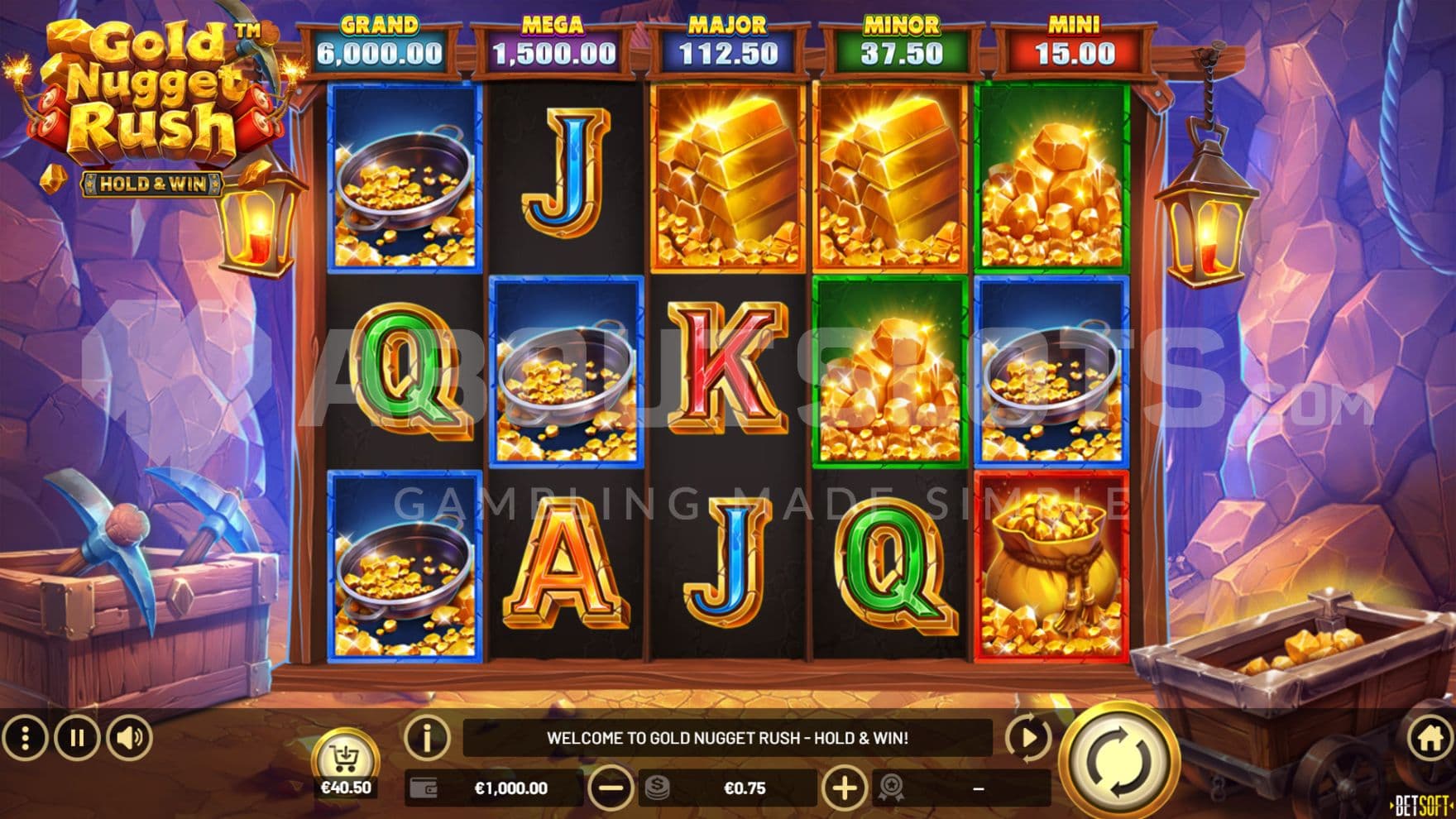 Jackpots above reels