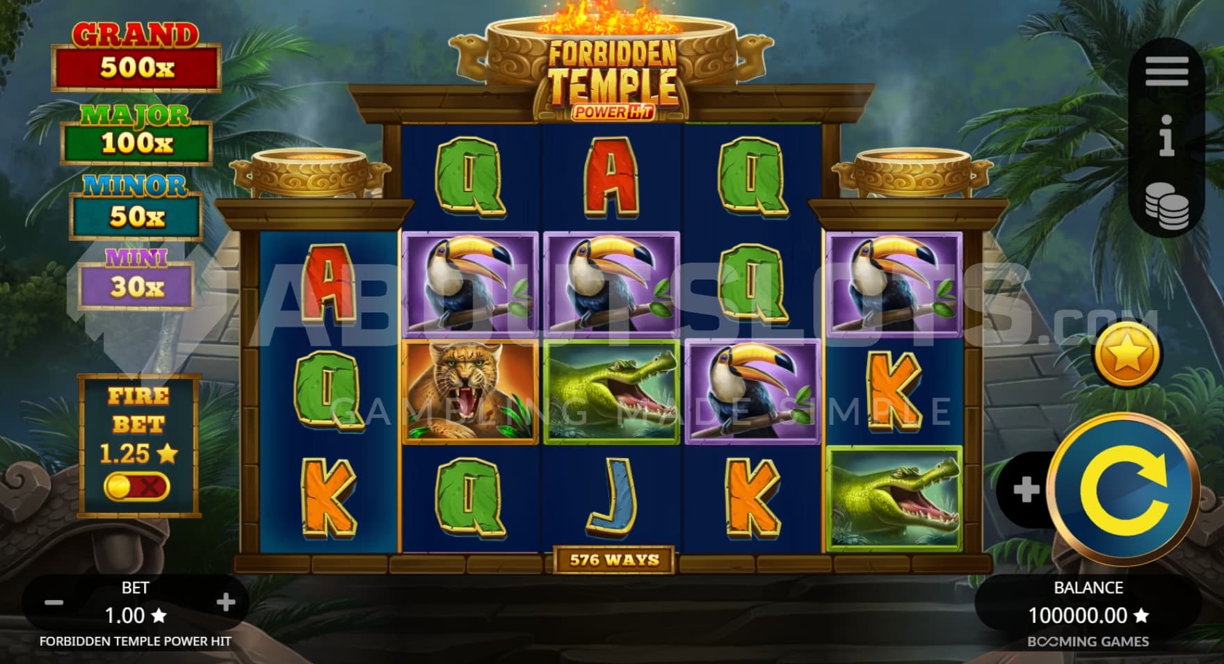 Jackpots on left side