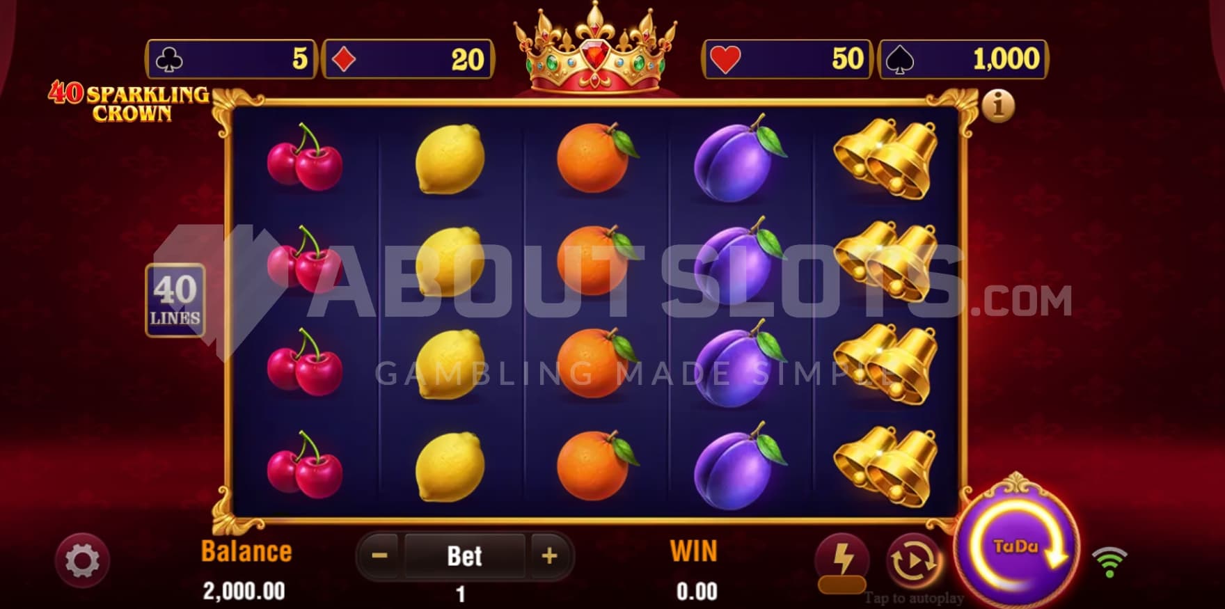 40 paylines activated