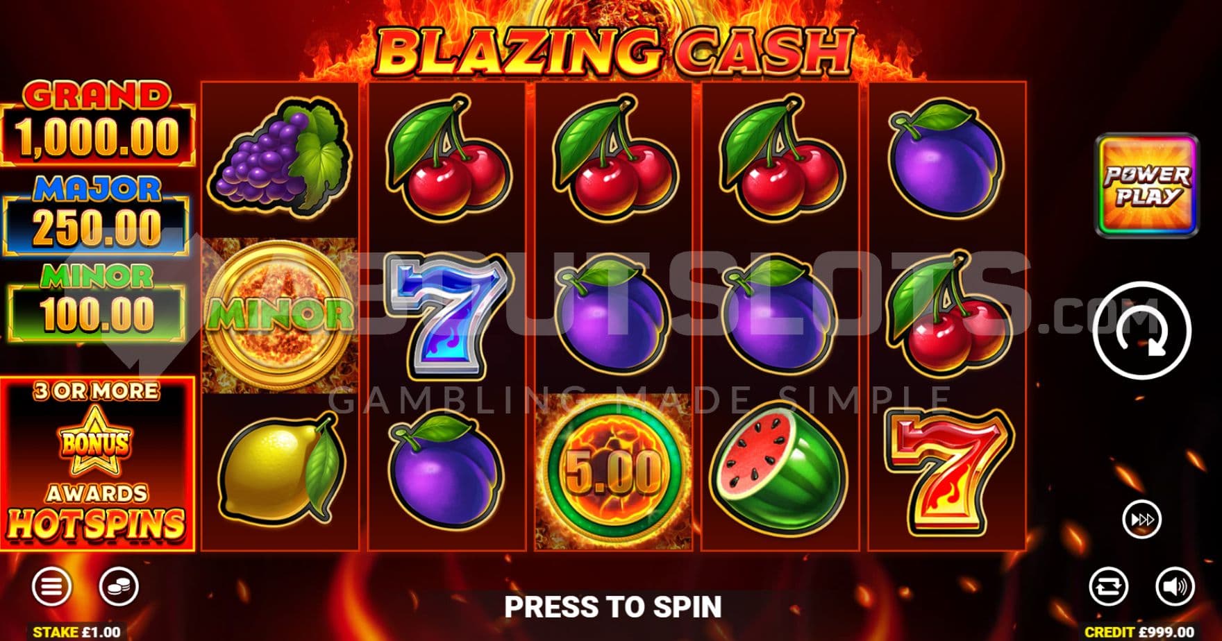 Jackpots on left side