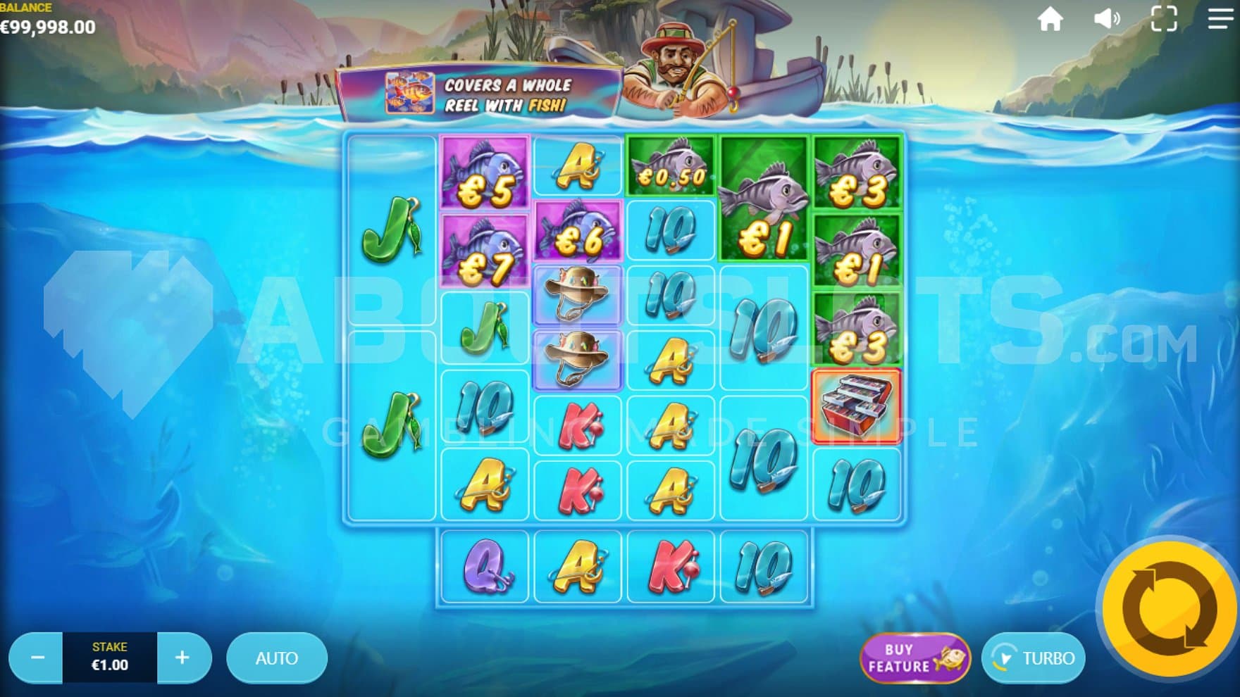 A casino slot in a lake.