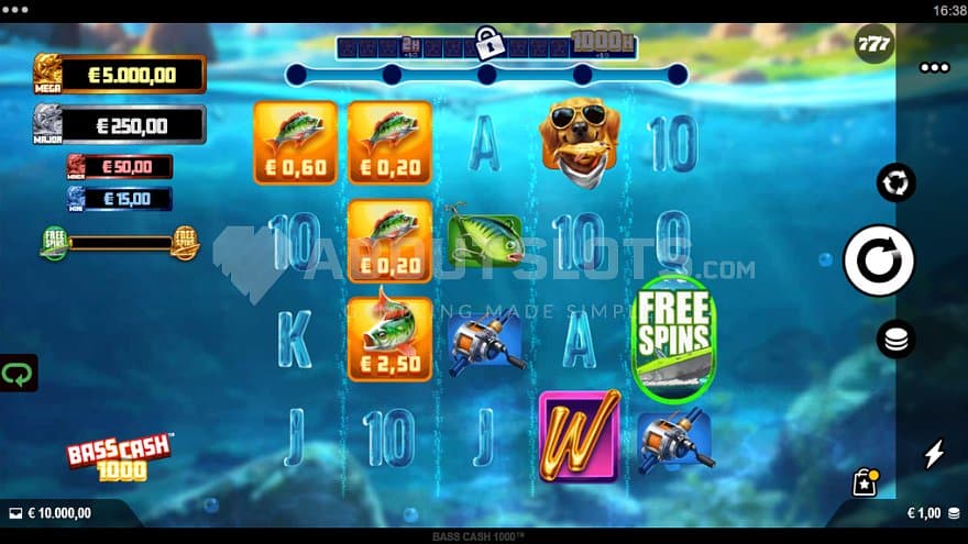 A casino slot with a fishing theme.