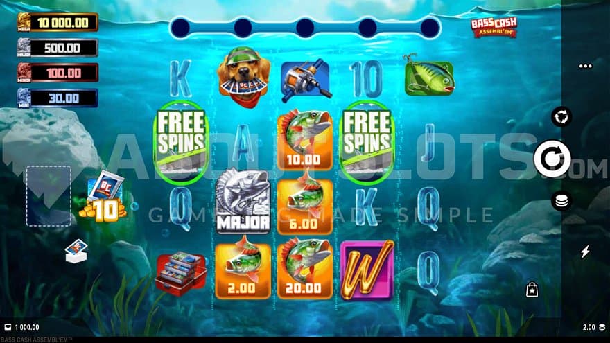 A casino slot with a fishing theme.
