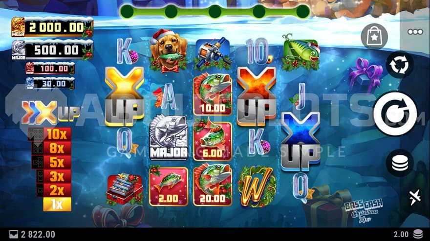 A fishing slot with a Christmas theme.