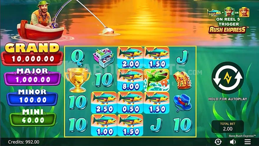 A casino slot with a fishing theme.