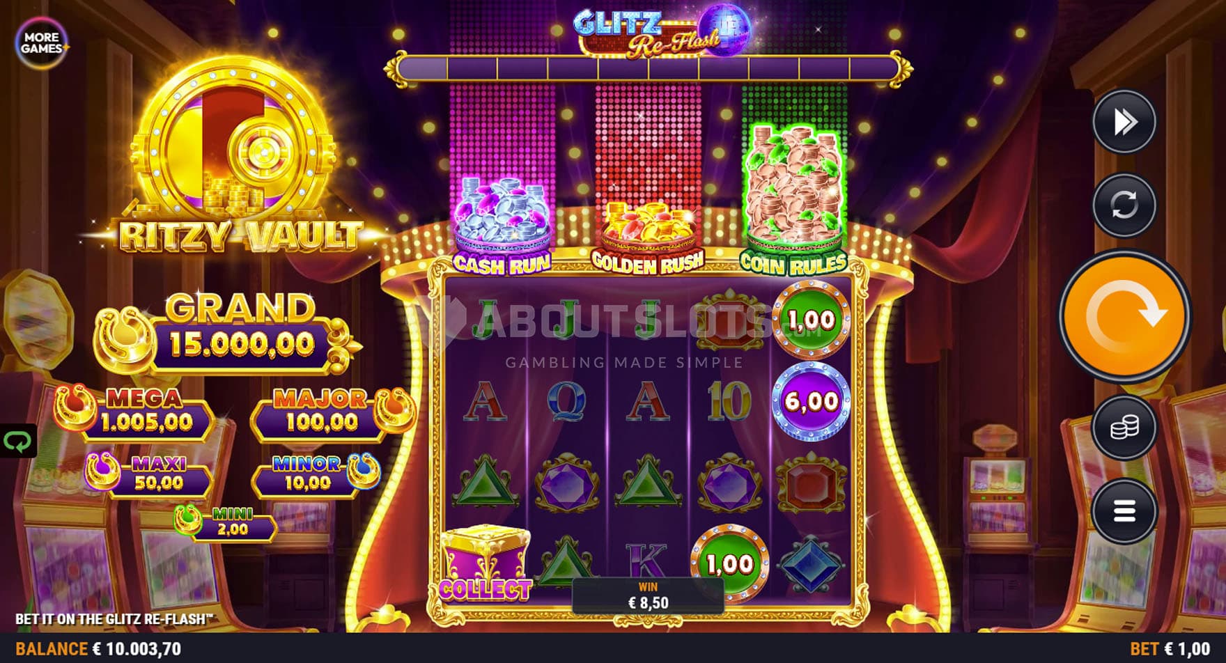 Screenshot of a Collect feature triggered in the base game.