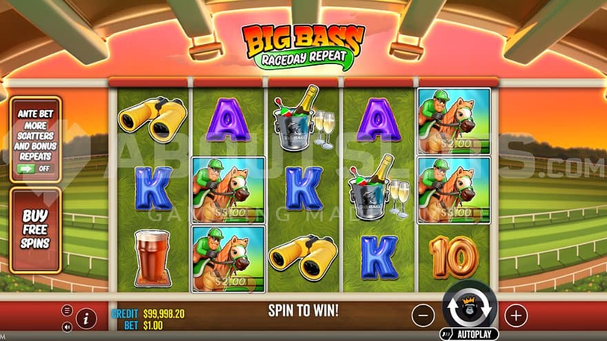 A casino slot at a horse race track.