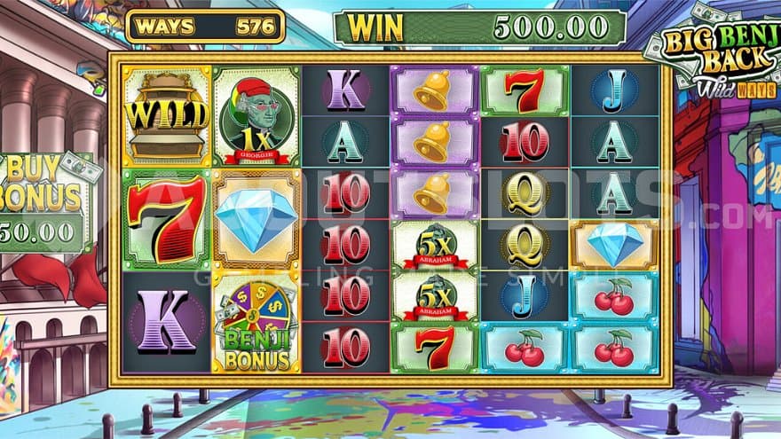 A casino slot in a city.