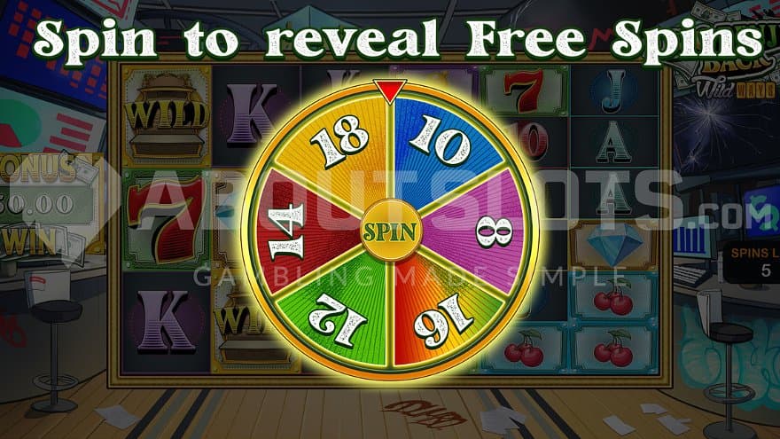 A wheel with between 8 and 18 Free Spins.