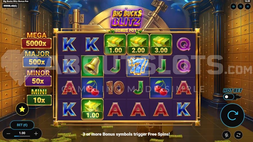 A casino slot in a bank vault.