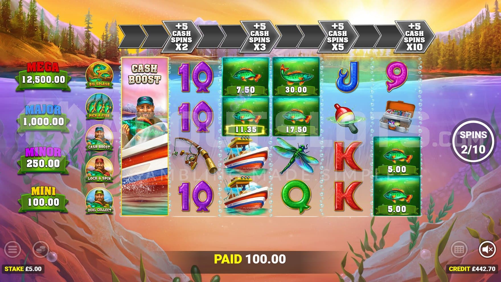 Second of ten free spins.