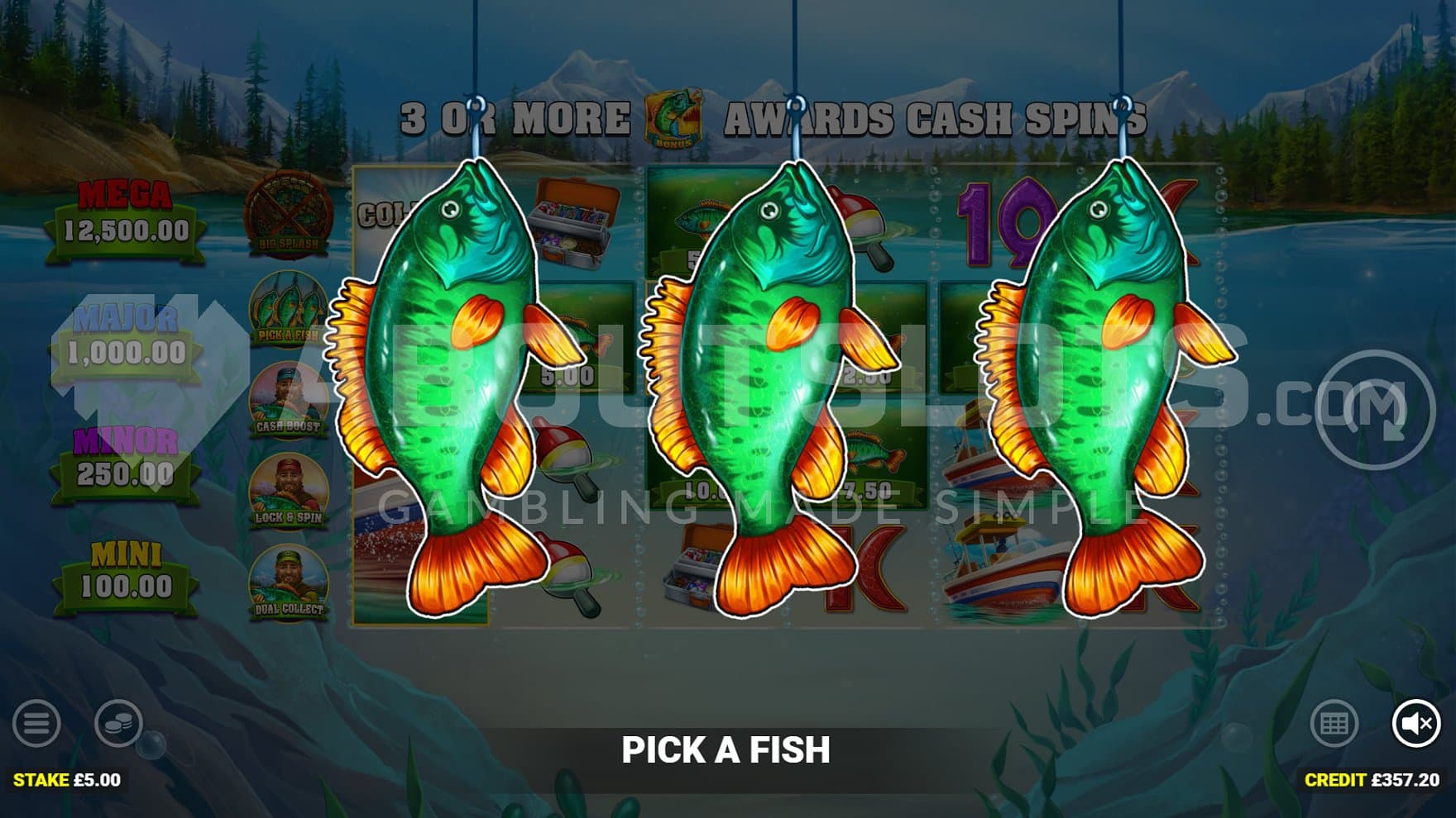 Three bass to pick, which will award a cash prize.
