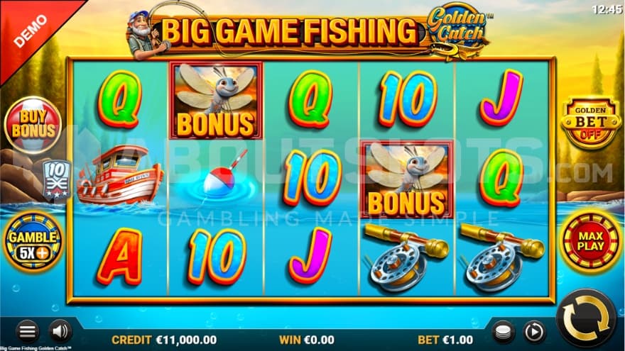 A casino slot with a fishing theme.