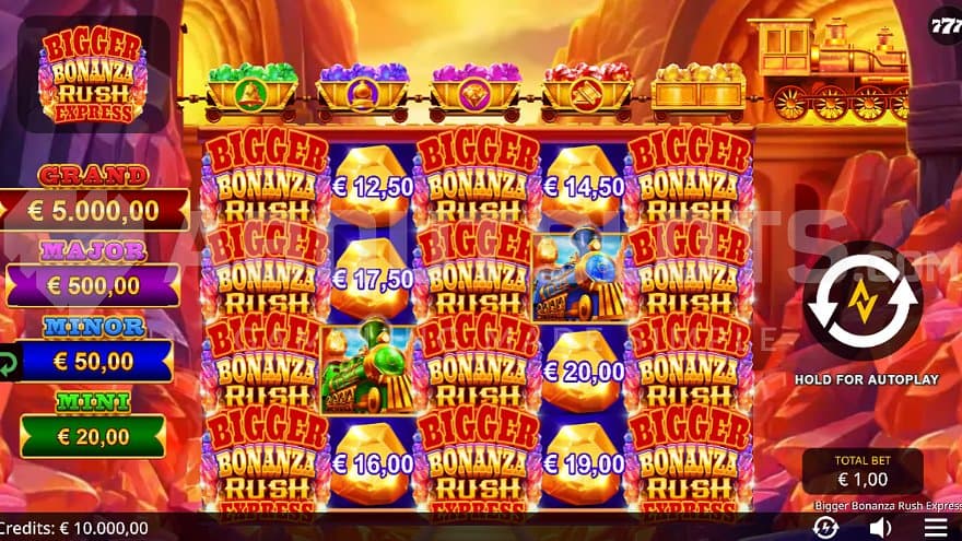 A casino slot with a train theme.