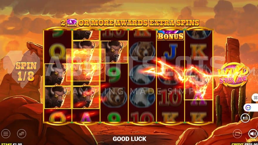 First of 8 spins in Wild Strike.