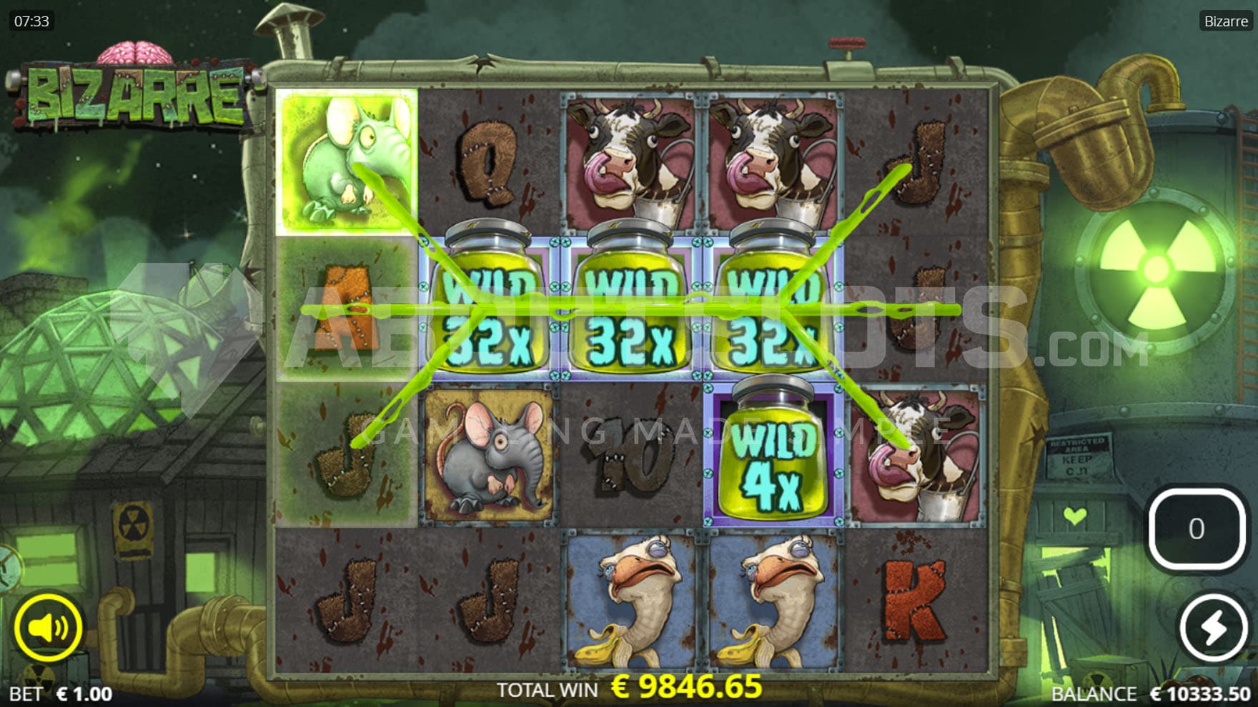 Super Chimera Spins bonus in progress, showing several Sticky Wilds with high multipliers on the grid.