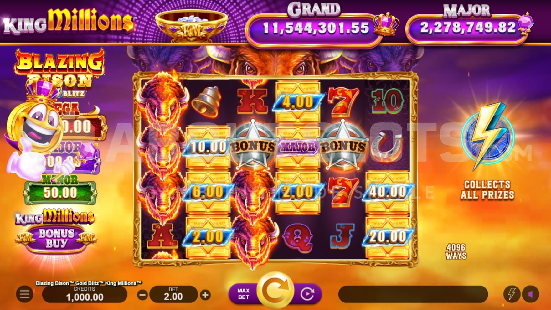 A casino slot with 6 reels and 4 rows.