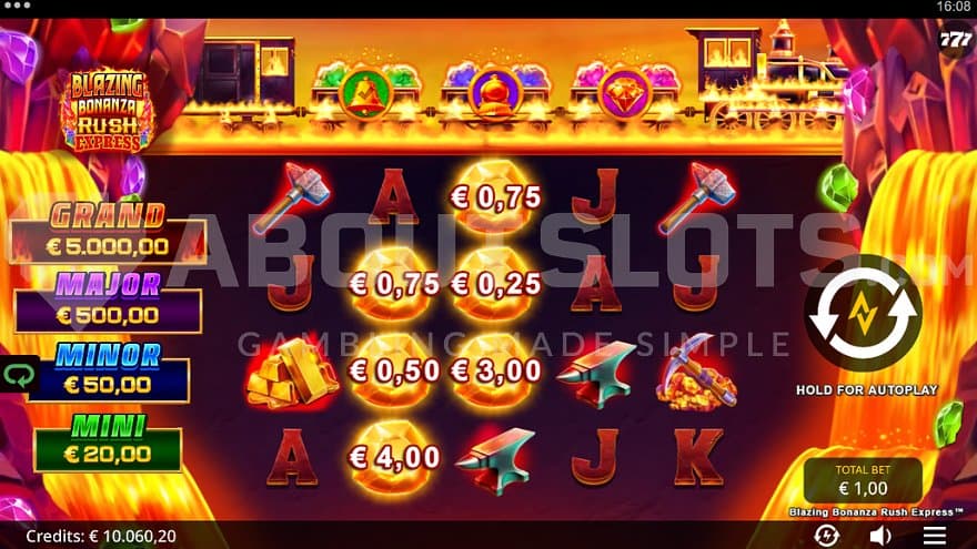 A casino slot with a mining theme.