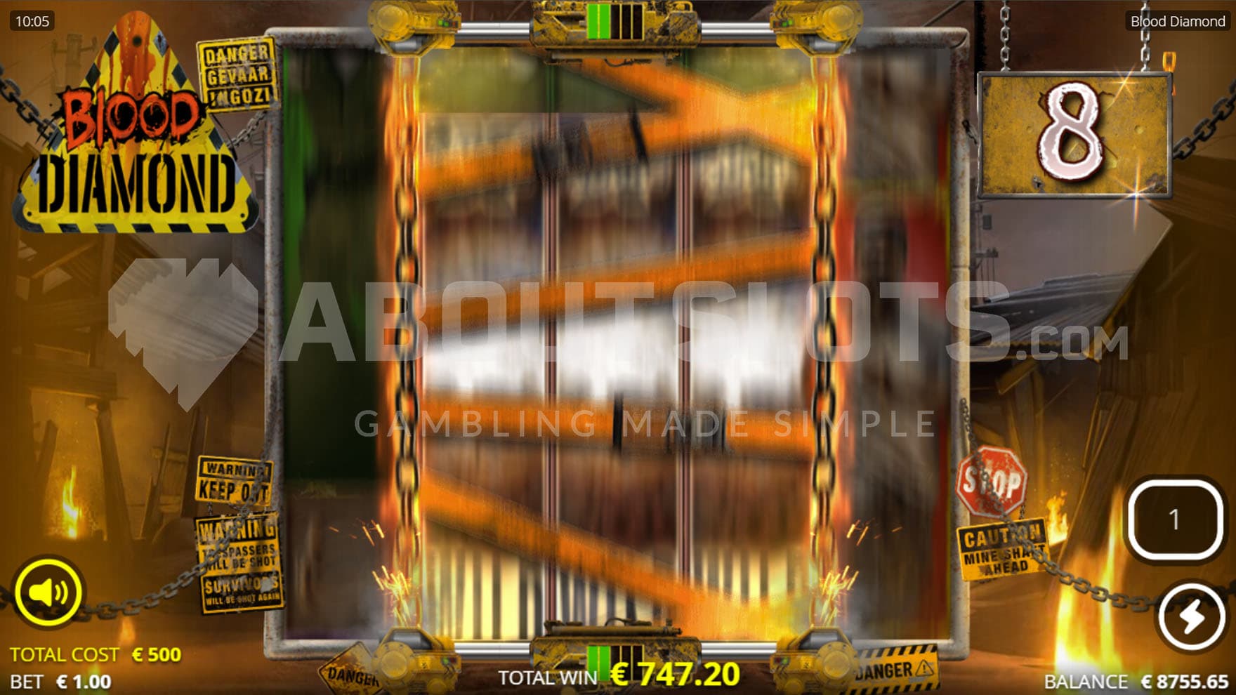 Chained Reels feature triggered during free spins, synchronizing 3 middle reels.