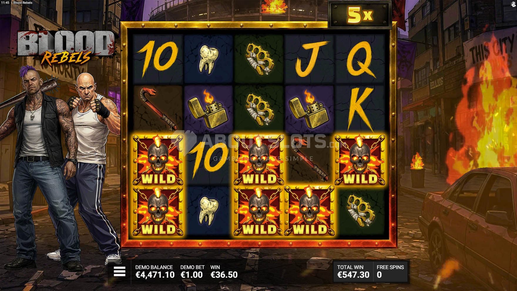 Screenshot of the Total Anarchy Bonus in progress, showing multiple Sticky Wilds locked on the grid.