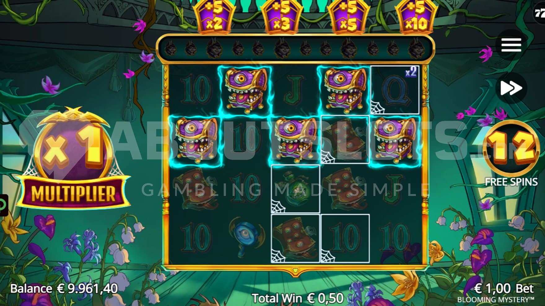 Chest symbols on all reels in the Free Spins.