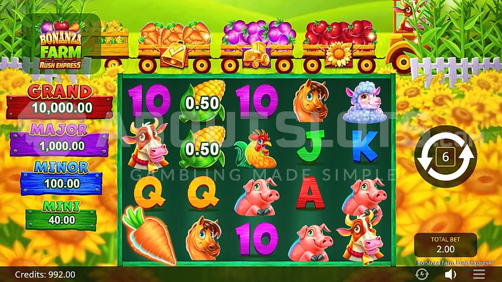 A casino slot on a farm.