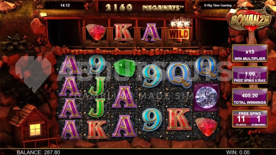 Free Spins bonus in progress with an x15 multiplier achieved.