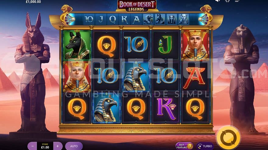 A casino slot with an Egyptian theme.