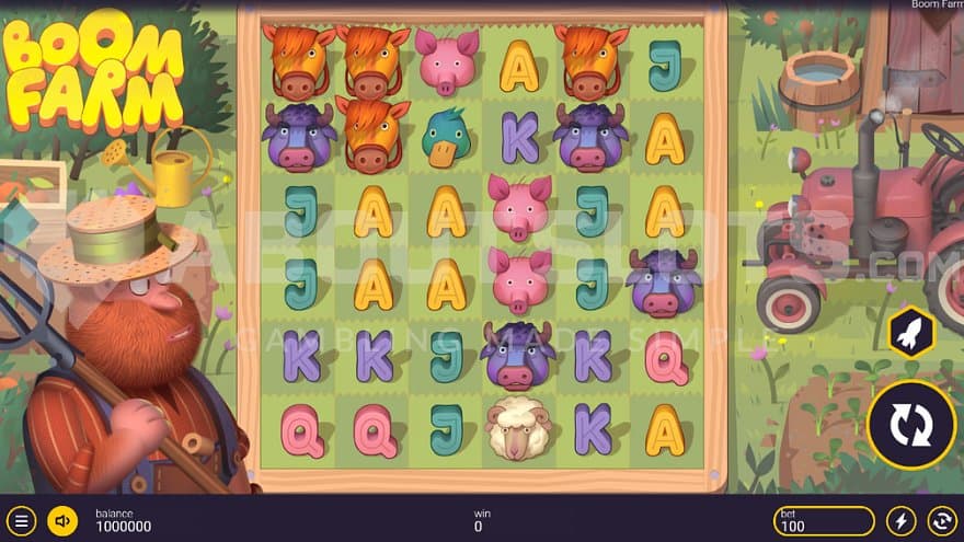 A casino slot on a farm.