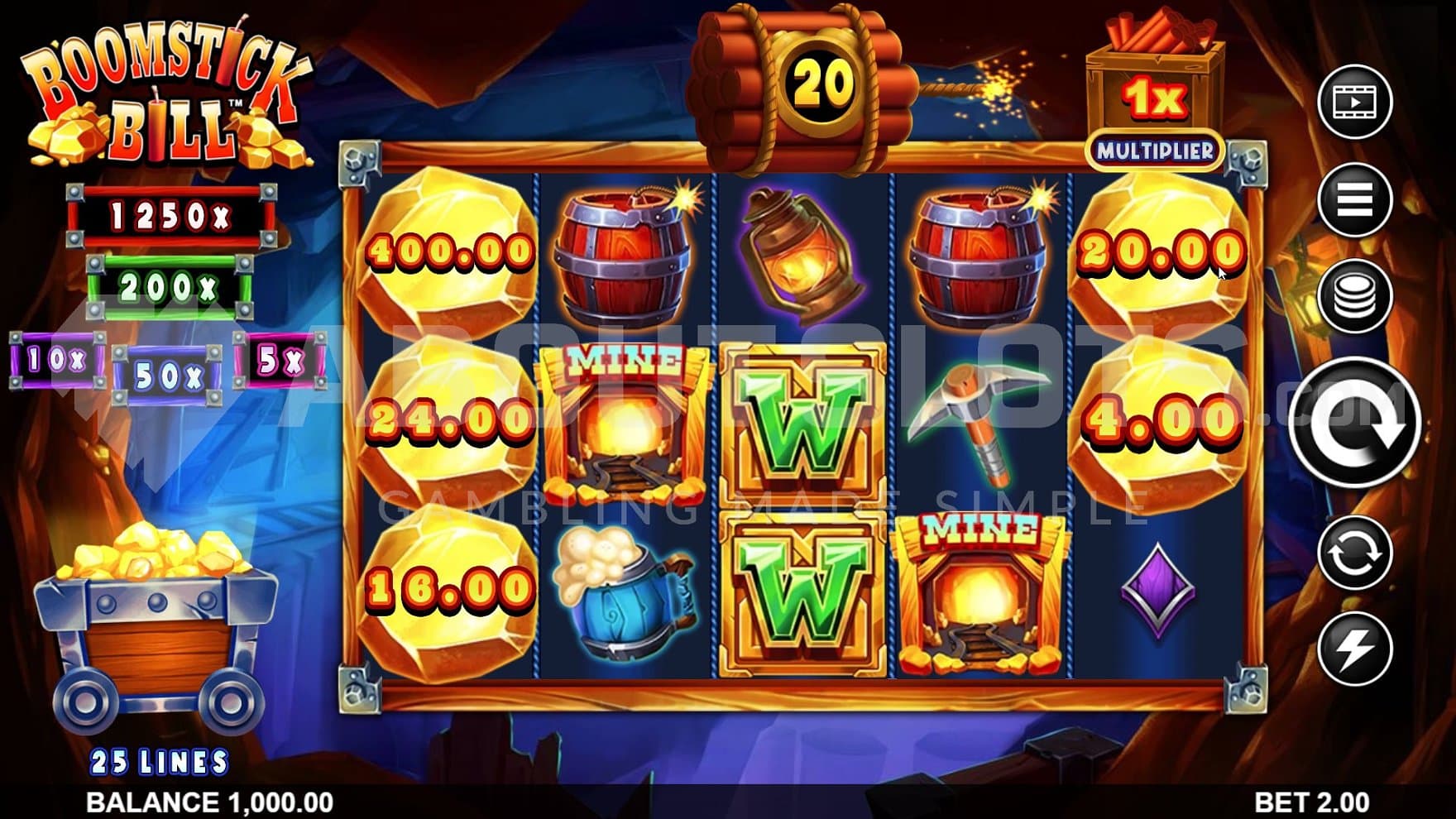A casino slot in a mine.
