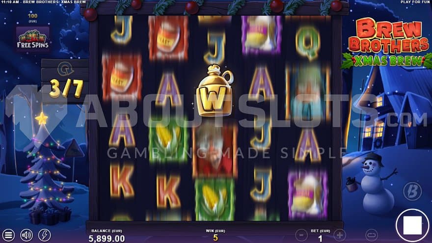 A fixed Wild symbol in reel 3 in the Free Spins.