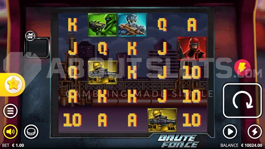 A casino slot with a retro video game style.