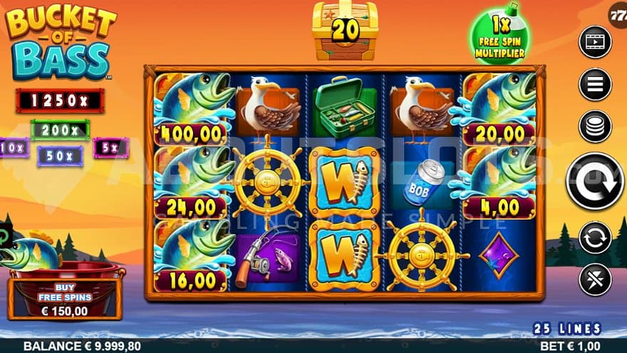 A casino slot with a fishing theme.