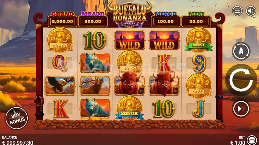 A casino slot with wild animals.