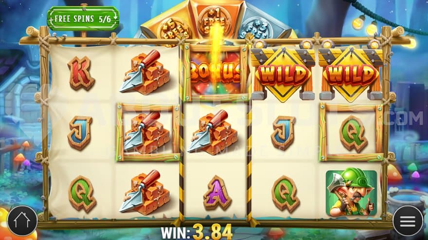 A bonus symbol on the third reel awards an extra spin.