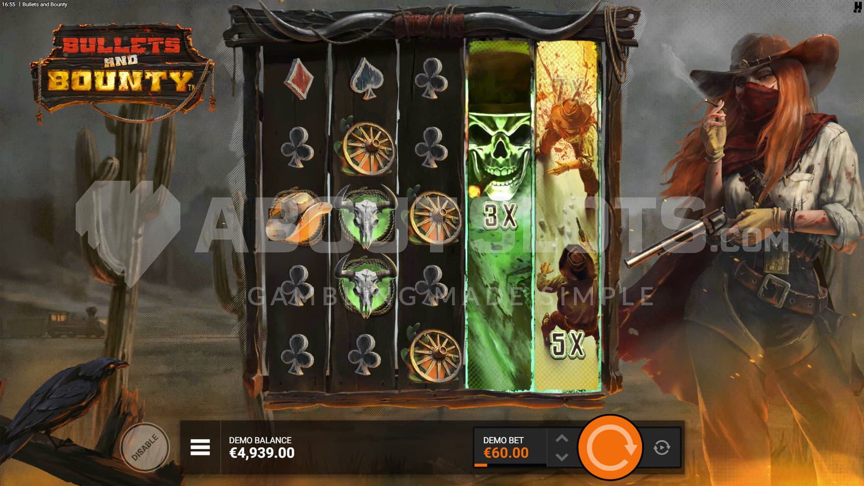 DuelReels feature triggered in the base game with VS symbols on reels 4 and 5.