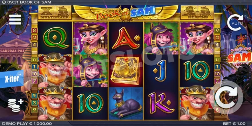 Base game where famous Las Vegas buildings are showed in the background.