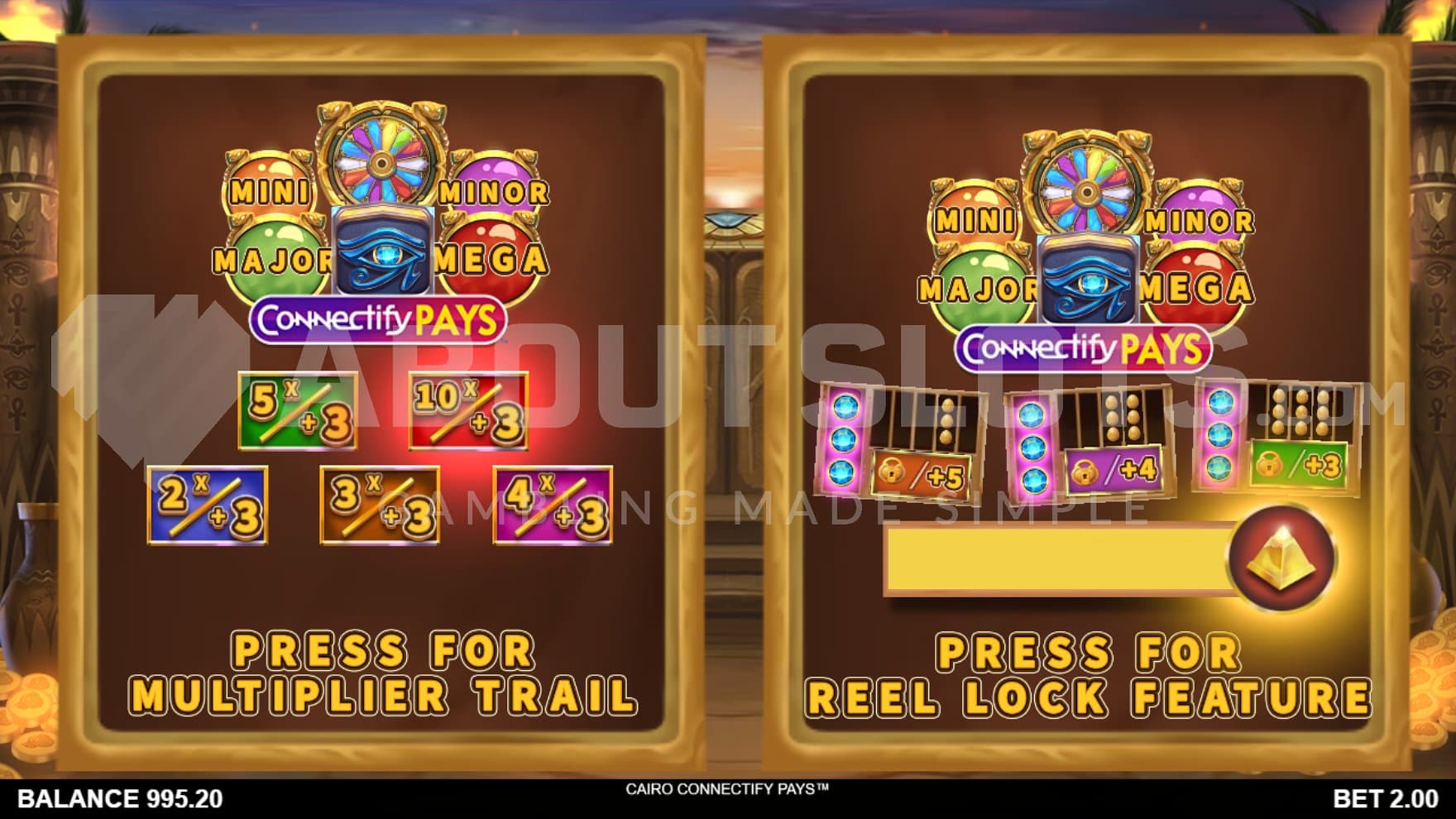A screen where the player can choose between two Free Spin modes.
