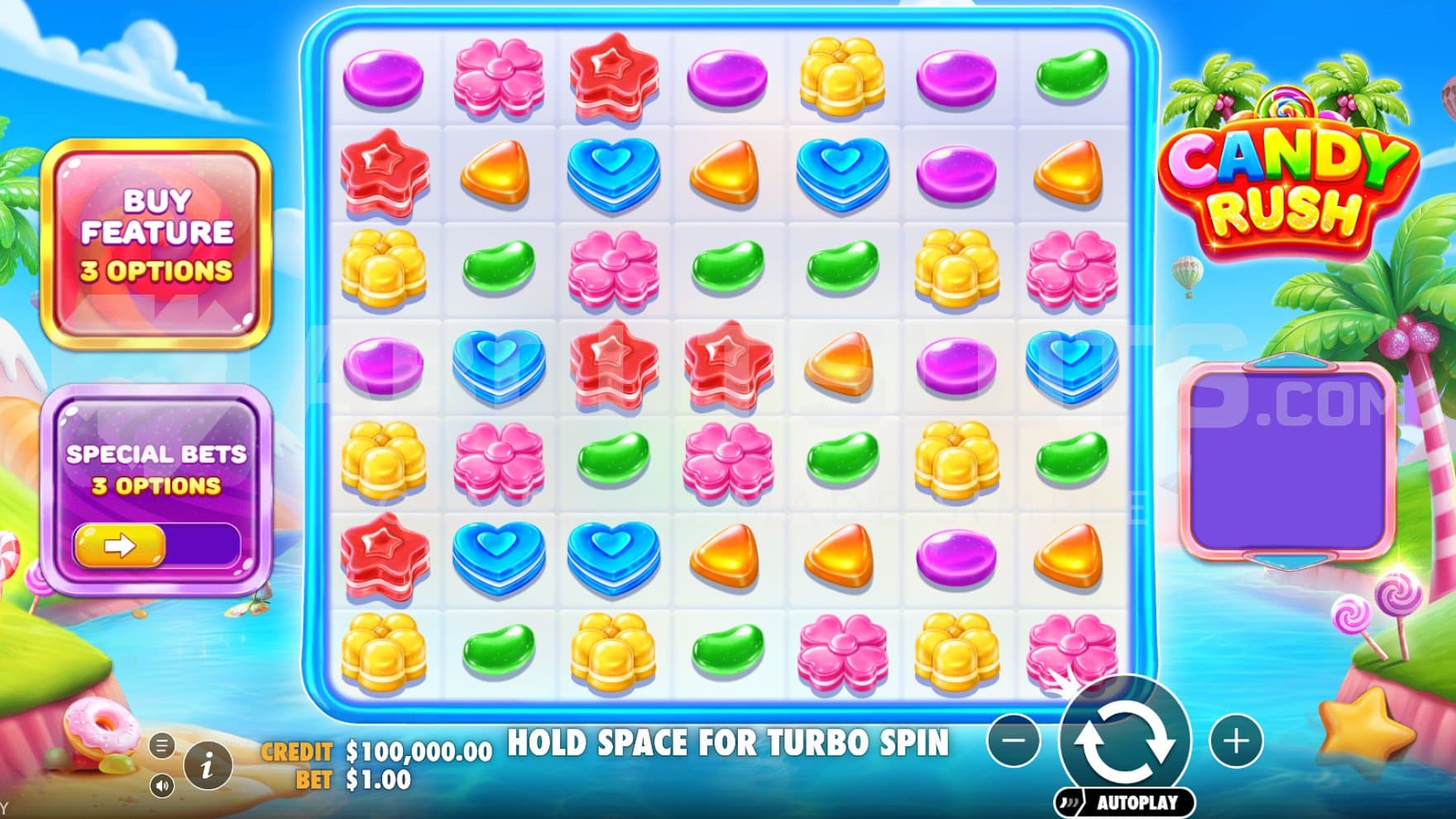 A casino slot with a candy theme.