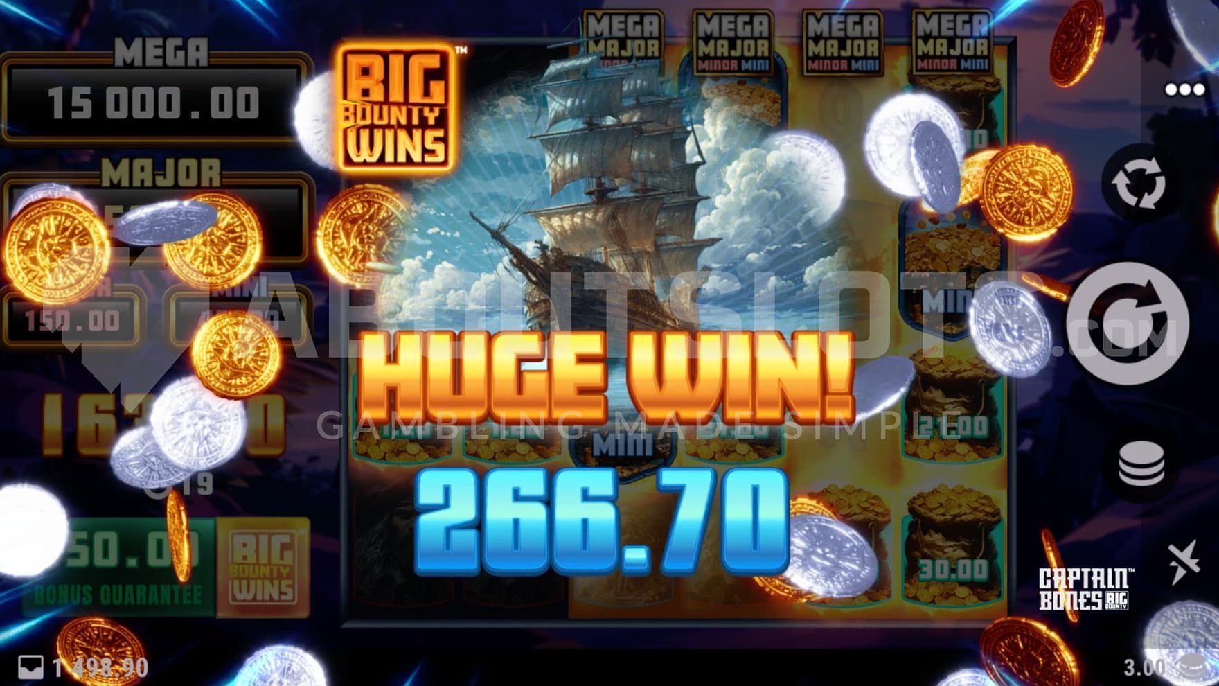 A huge win of over 75X the bet.