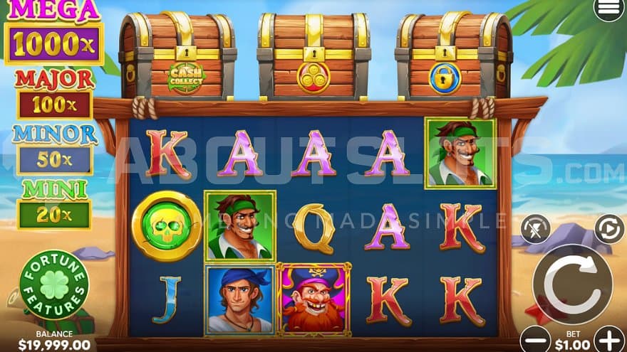 A casino slot with a pirate theme.